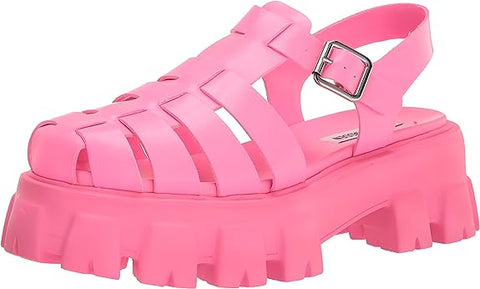 Steve Madden Echo Hot Pink Ankle Strap Chunky Platform Fisherman Sandals