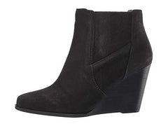 Jessica Simpson Ciandra Fashion Boot Black Leather Mid Wedge Ankle Booties