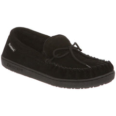 Bearpaw Mens Moc II Wide Black Suede Sheep Lined Warm Comfortable Moccasins