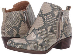 Lucky Brand Basel Chinchilla Taupe Block Low Heel Fashion Zipper Ankle Booties