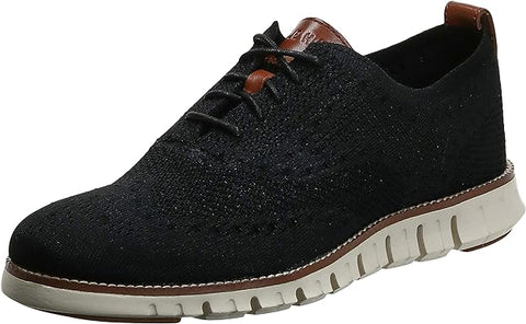 Cole Haan Zerogrand Stitchlite Oxfords Black/Ivory Lace Up Knit Sneakers