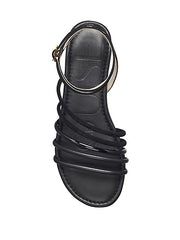 Louise Et Cie BIMO Black Platform Aysemmtrical Flatform Straps Wedge Sandals