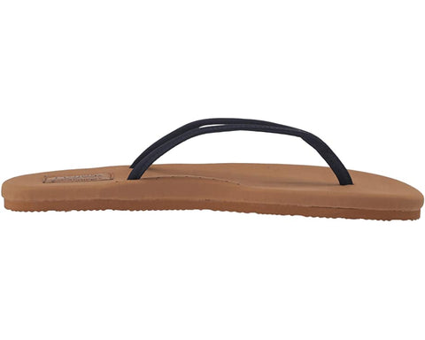 Flojos Fiesta 2.0 Navy/Tan Vintage Slip On Slide Thong Flat Flip Flops Sandals