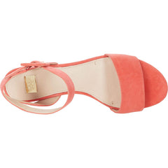 Louise Et Cie HANYA-R Panama Pnk Coral Ankle Strap Block Heel Platform Sandals