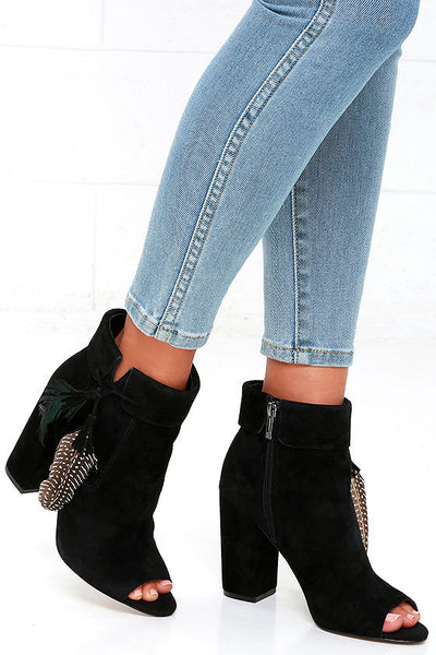 Jessica Simpson Kailey Black Suede Side Zipper Every Day Ankle Bootie
