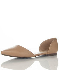 Breckelles Dolley-51 Faux Suede Pointed Toe D'orsay Flats