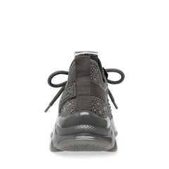 Steve Madden Maxima Charcoal Grey Lace Up Sneakers Boyfriend Chunky Platform