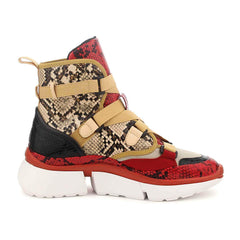Cape Robbin Superstar Leopard High Top Lace Up Platform Fashion Sneakers Bootie