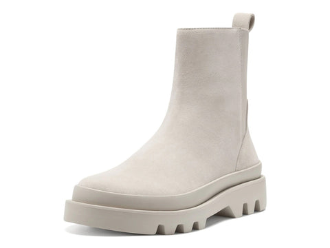 Vince Camuto Kenja Milky White Zipper Closure Rounded Toe Combat Ankle Boot