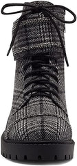 Jessica Simpson Karia Round toe Lace-up Wrap Strap Combat Boots Black & White