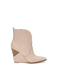 Jessica Simpson Hilrie Fashion Boot Nude Pink Pointed Toe Wedge Ankle Bootie