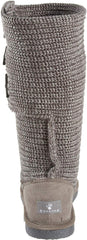 Bearpaw Women's Knit Tall Grey Warm Comfortable Convertible Collar Winter Boots