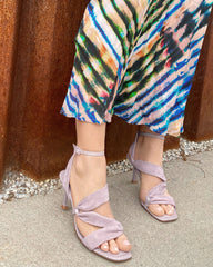 Louise Et Cie HETTY Lavender Purple Ankle Strap Open Toe Fashion Heeled Sandals